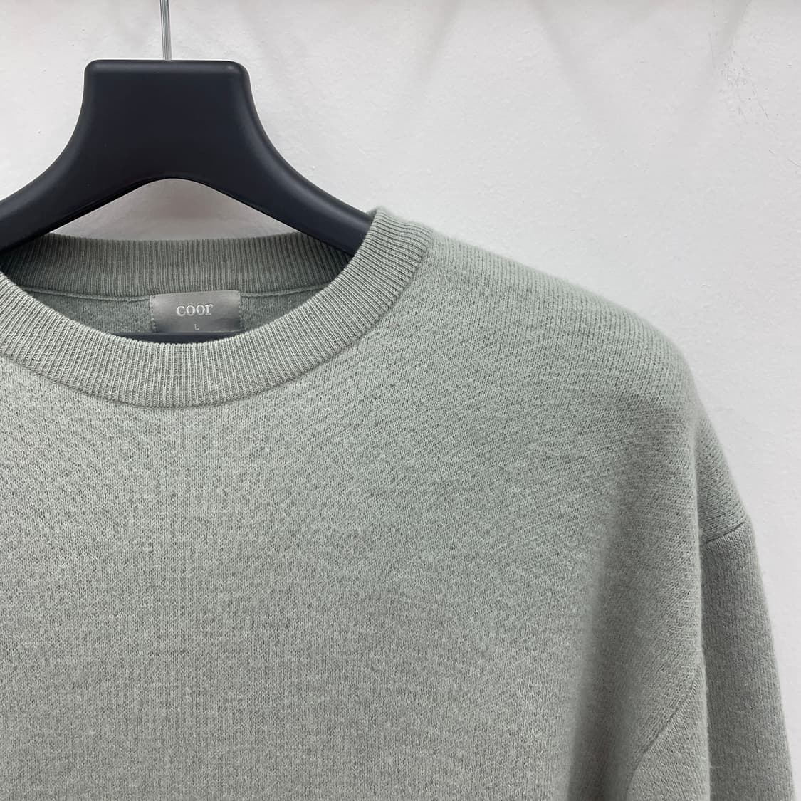 쿠어 라운드넥 캐시미어 혼방 민트 니트 상품이미지3