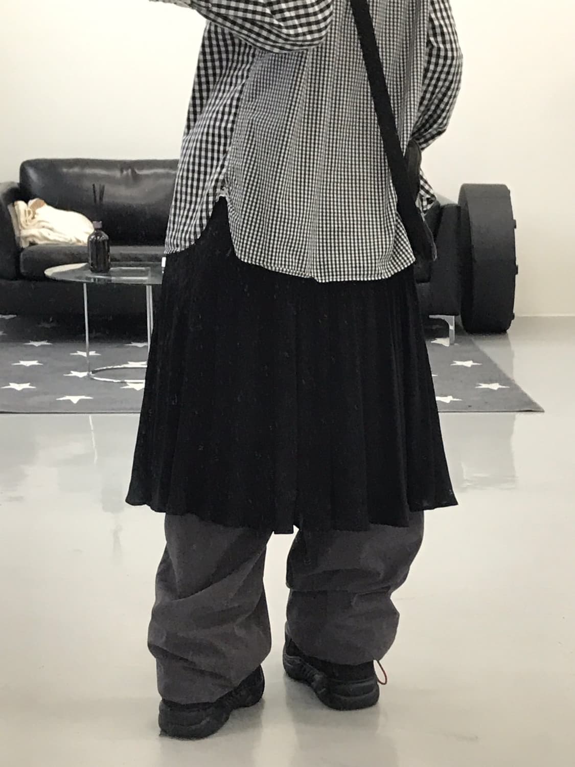 Jpn Black Poly Midi Skirts 상품이미지2