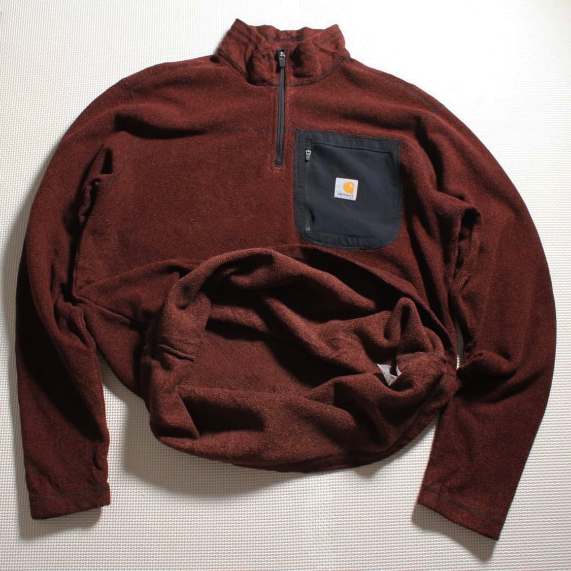 Carhartt 칼하트 와인브라운 플리스 하프집업 상품이미지2