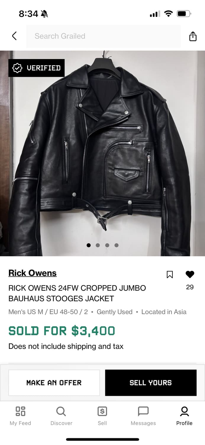 [OS] 릭오웬스 FW24 포터빌 런웨이 크롭 점보 바우하우스 상품이미지9