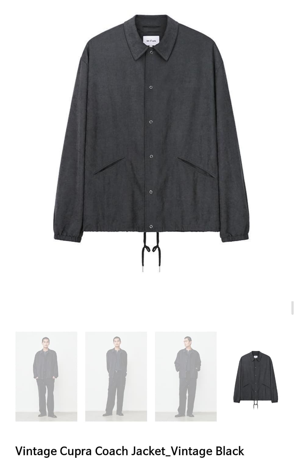 [XL][새상품] 아트이프액츠 빈티지 큐프라 코치 자켓 빈티지 블랙 상품이미지1