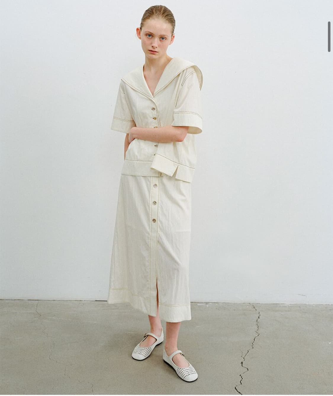 모한 TWR SAILOR COLLAR BUTTON STITCH SHIRT 상품이미지2