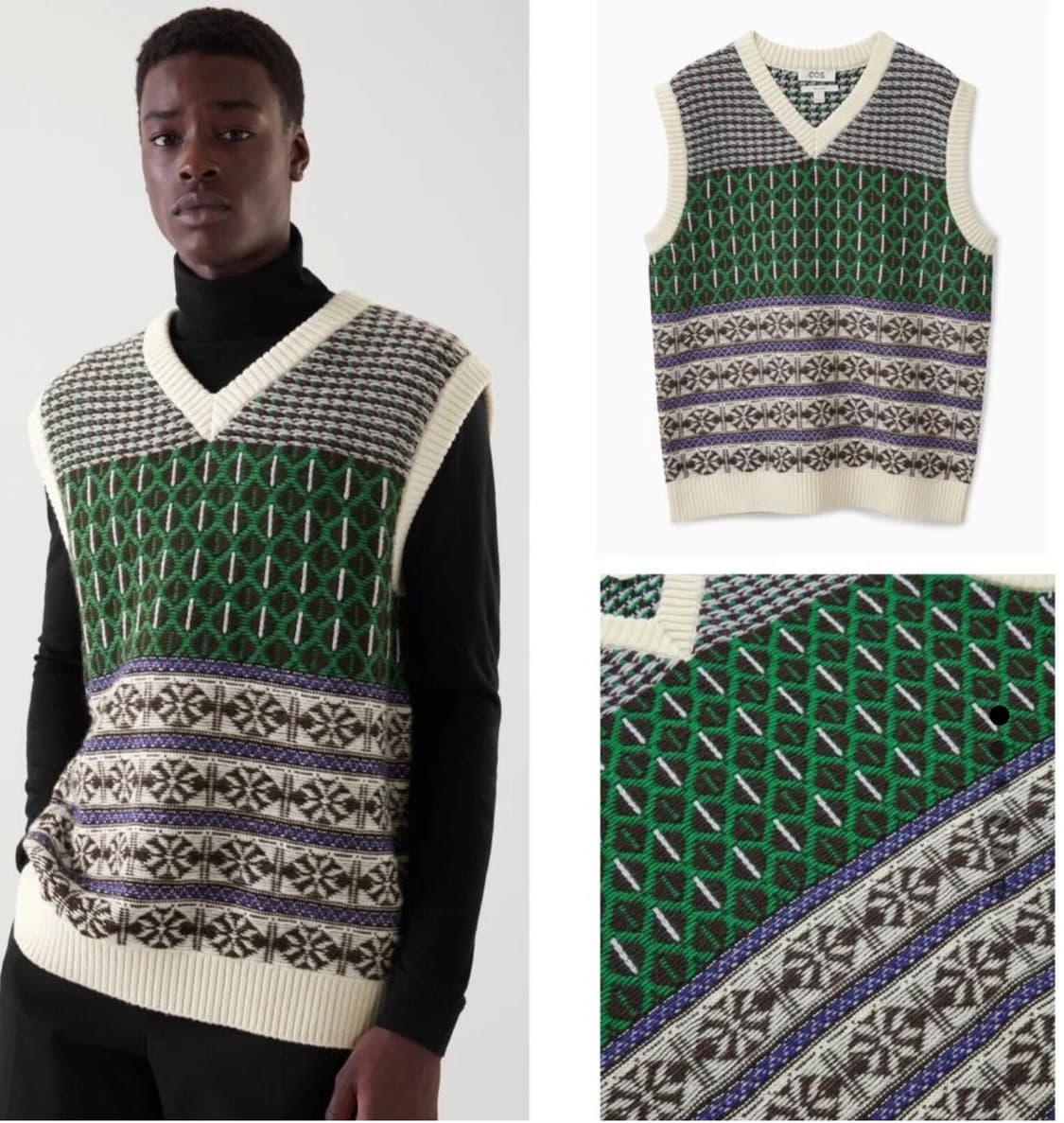 코스 자카드 니트 조끼 베스트 상품이미지1