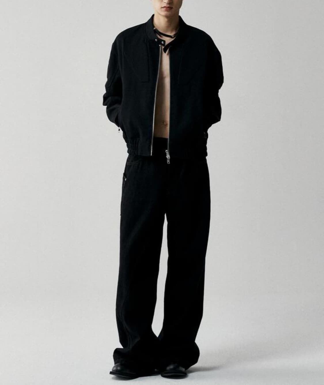 [새상품] 르마드 엠보 트윌 라이더 자켓 블랙 상품이미지4