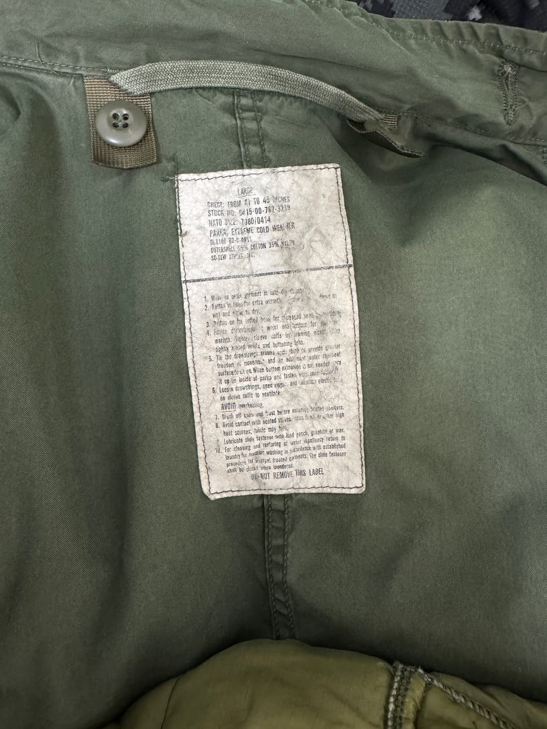 M-65 Fishtail Parka L사이즈 내외피 세트 상품이미지5