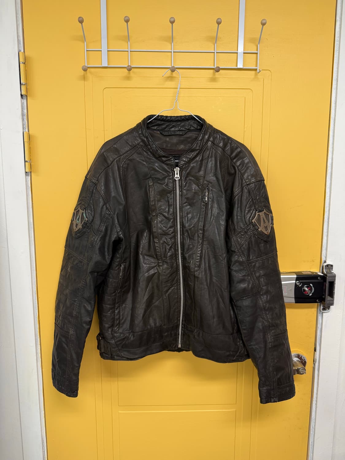Usa leather racing jacket 미국 가죽 레이싱 자켓  상품이미지7