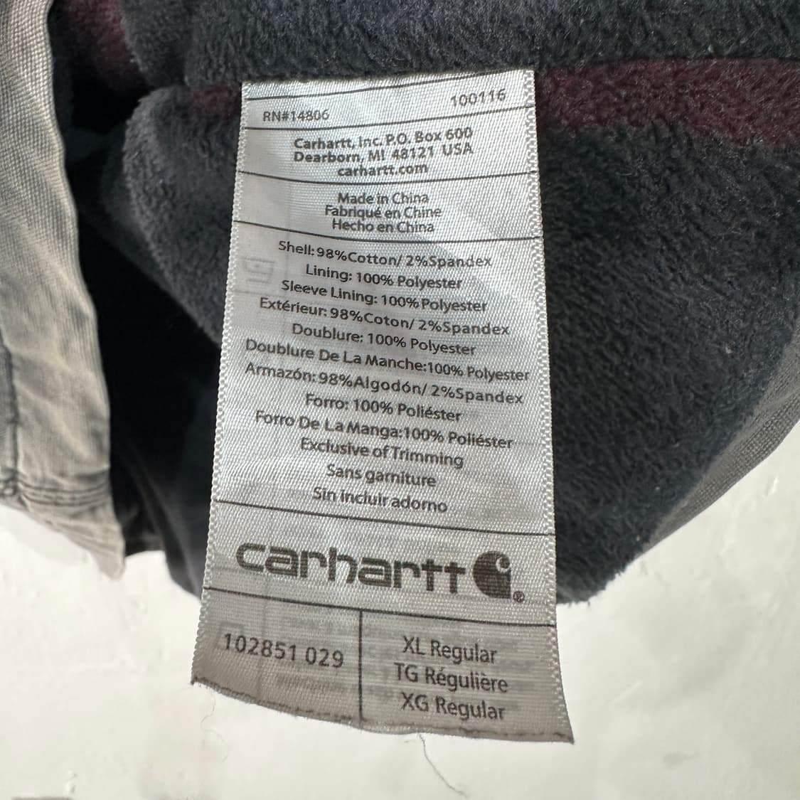 칼하트 기모 누빔 셔츠 자켓 XL 상품이미지4