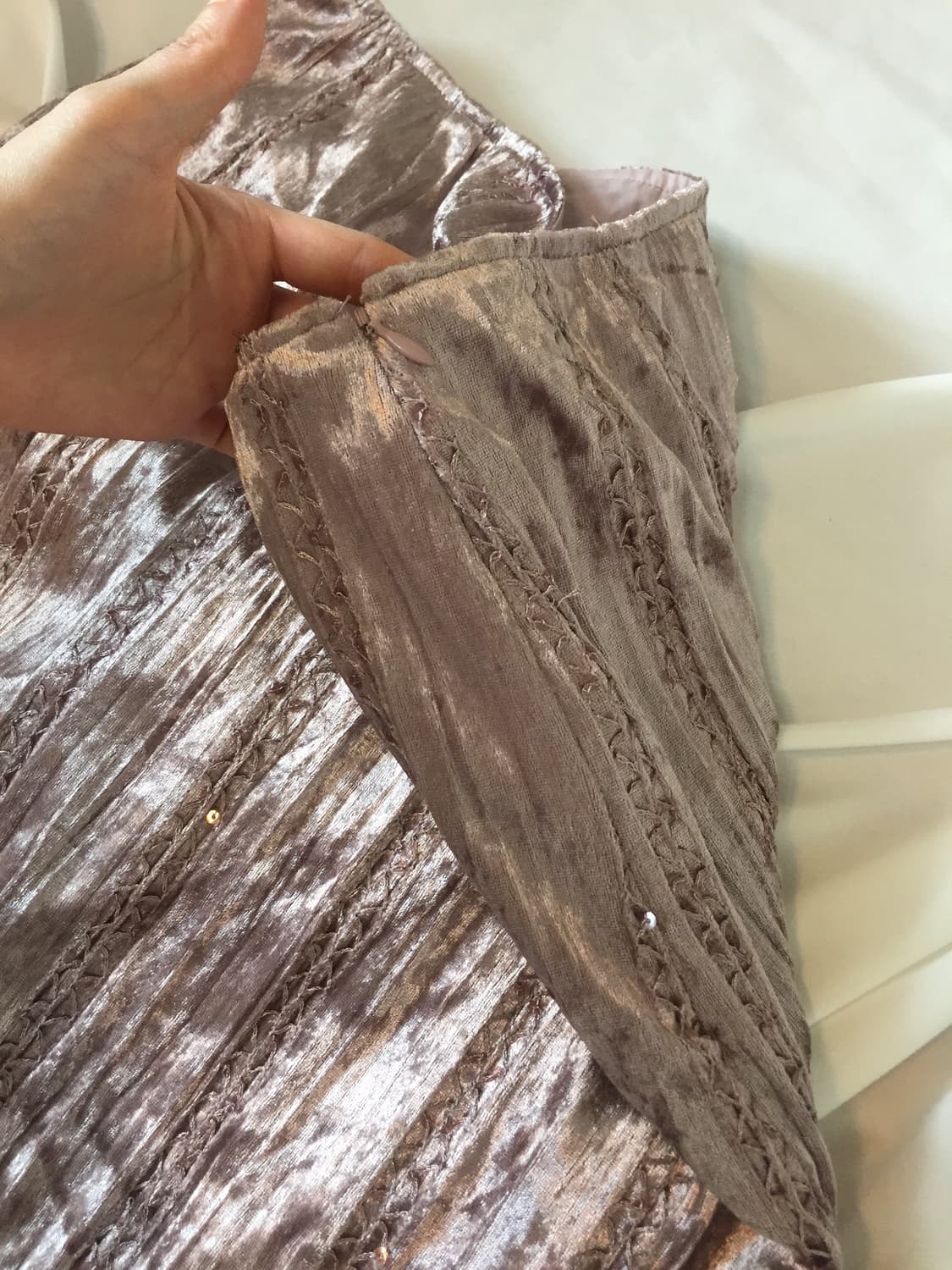 스팽글 연보라 스커트 상품이미지5