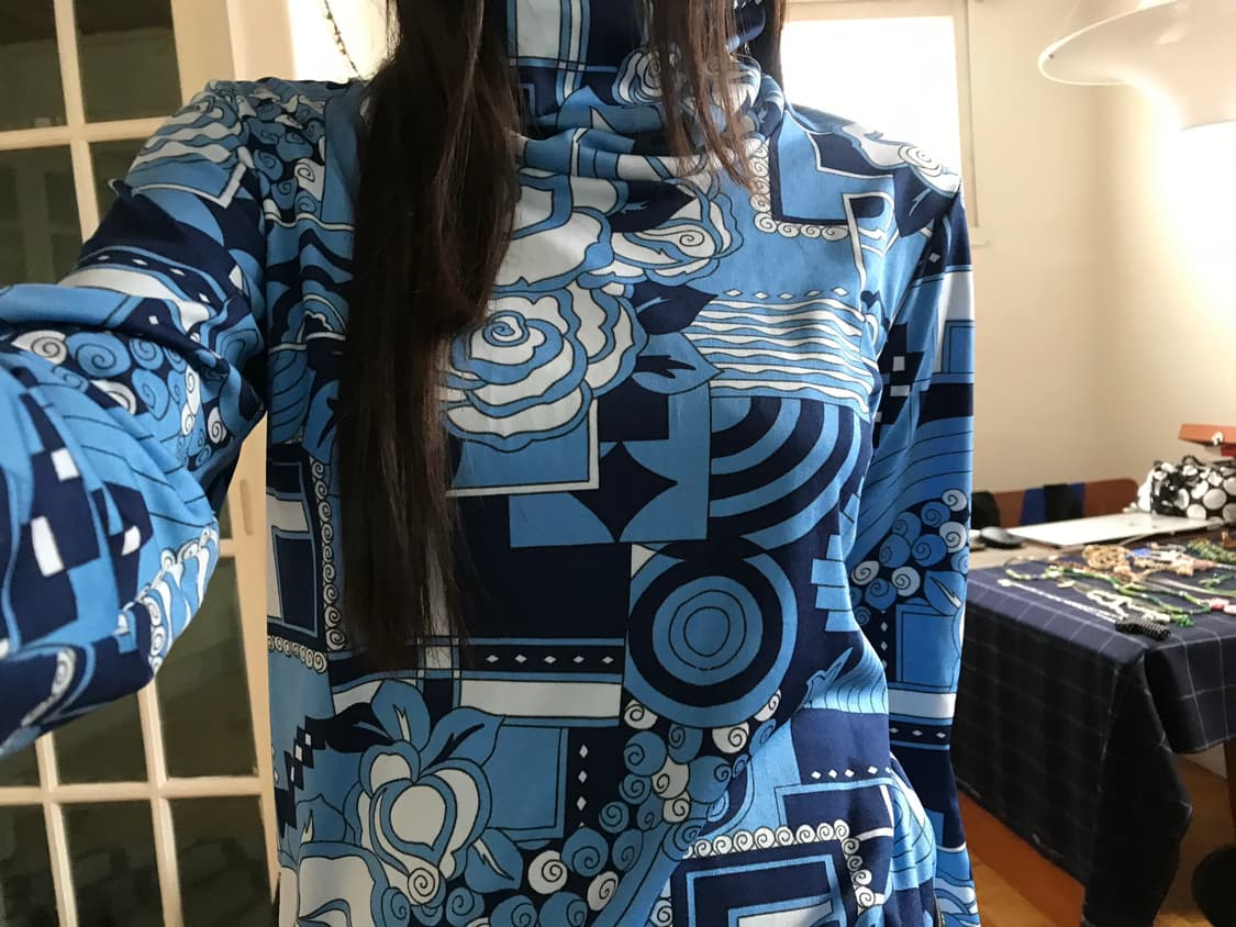 vintage turtle neck pattern top 상품이미지6