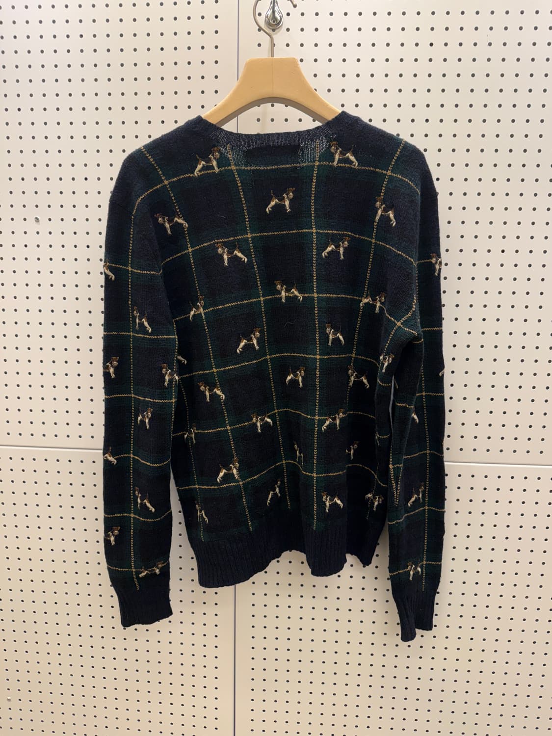 폴로 랄프로렌 도그 자수 체크 울 니트 U802 상품이미지3