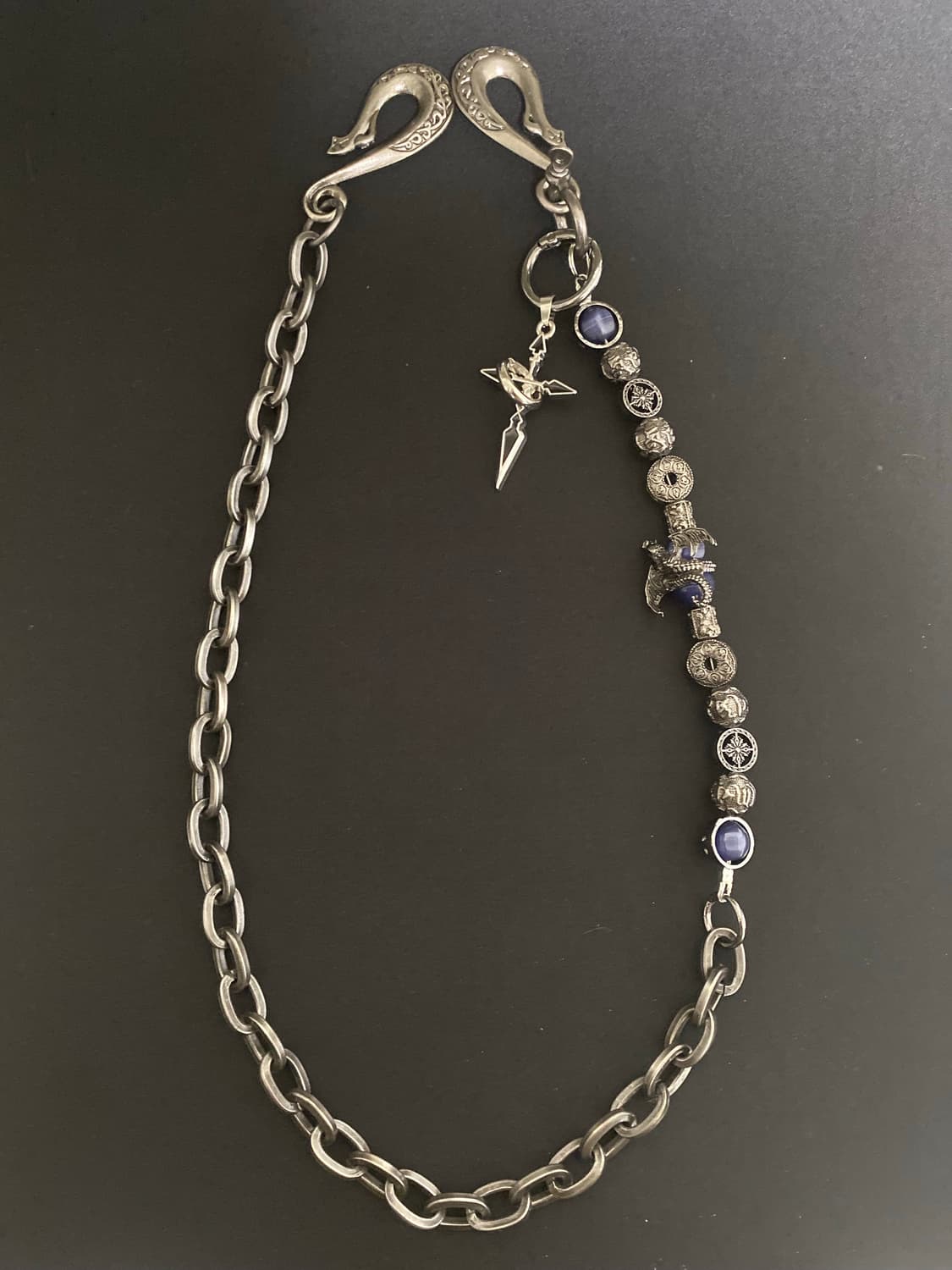 빈티지 블루비즈  팬츠 체인 상품이미지1