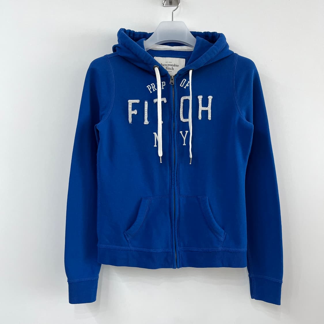 아베크롬비 슬림핏 자수로고 블루 후드집업 상품이미지2