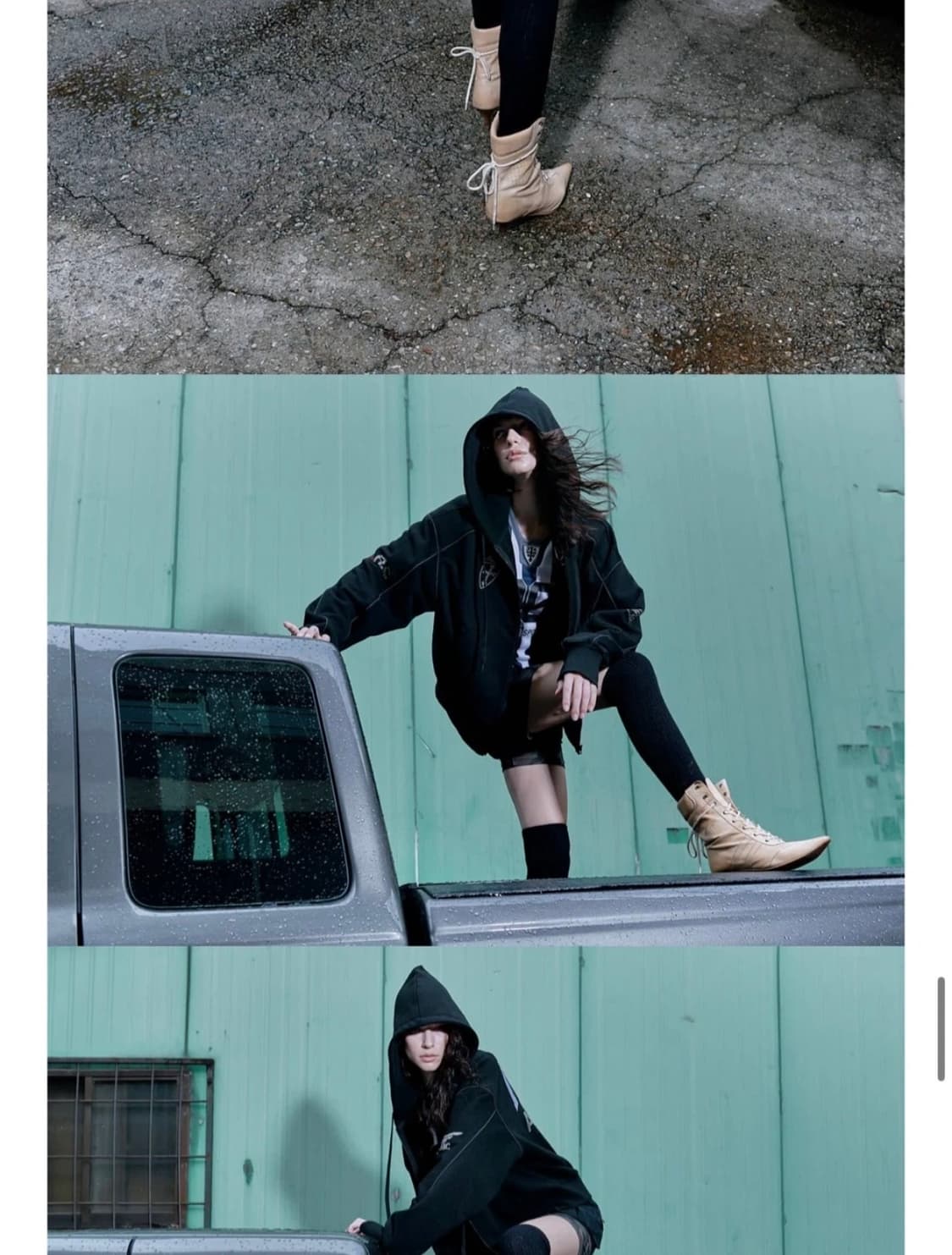 (오늘구매시 네고가능)2000아카이브스 레이싱 후드집업 블랙 상품이미지3