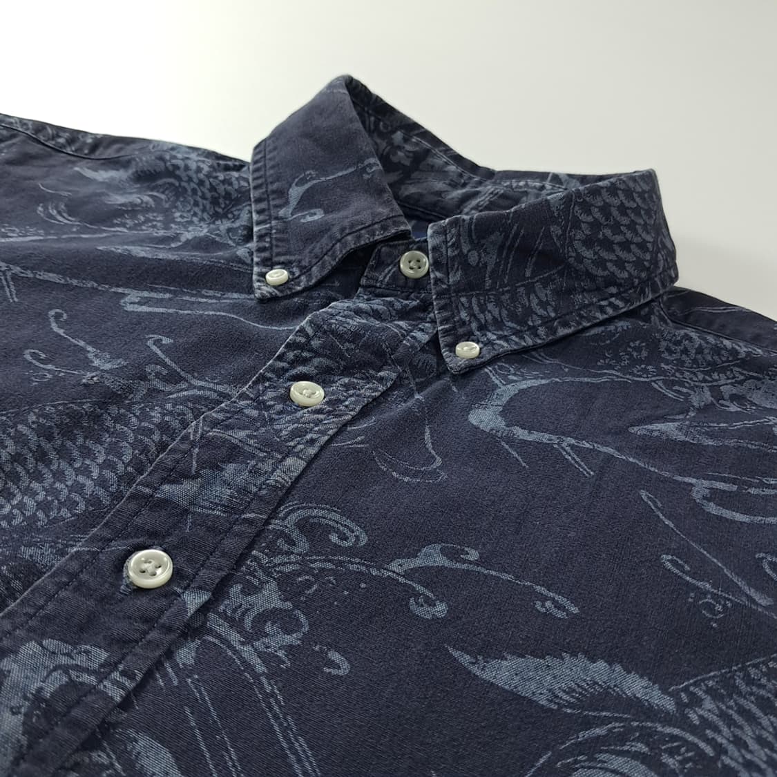 CK396 L 폴로 잉어 그래픽 슬림핏 반팔 셔츠 남방 상품이미지4