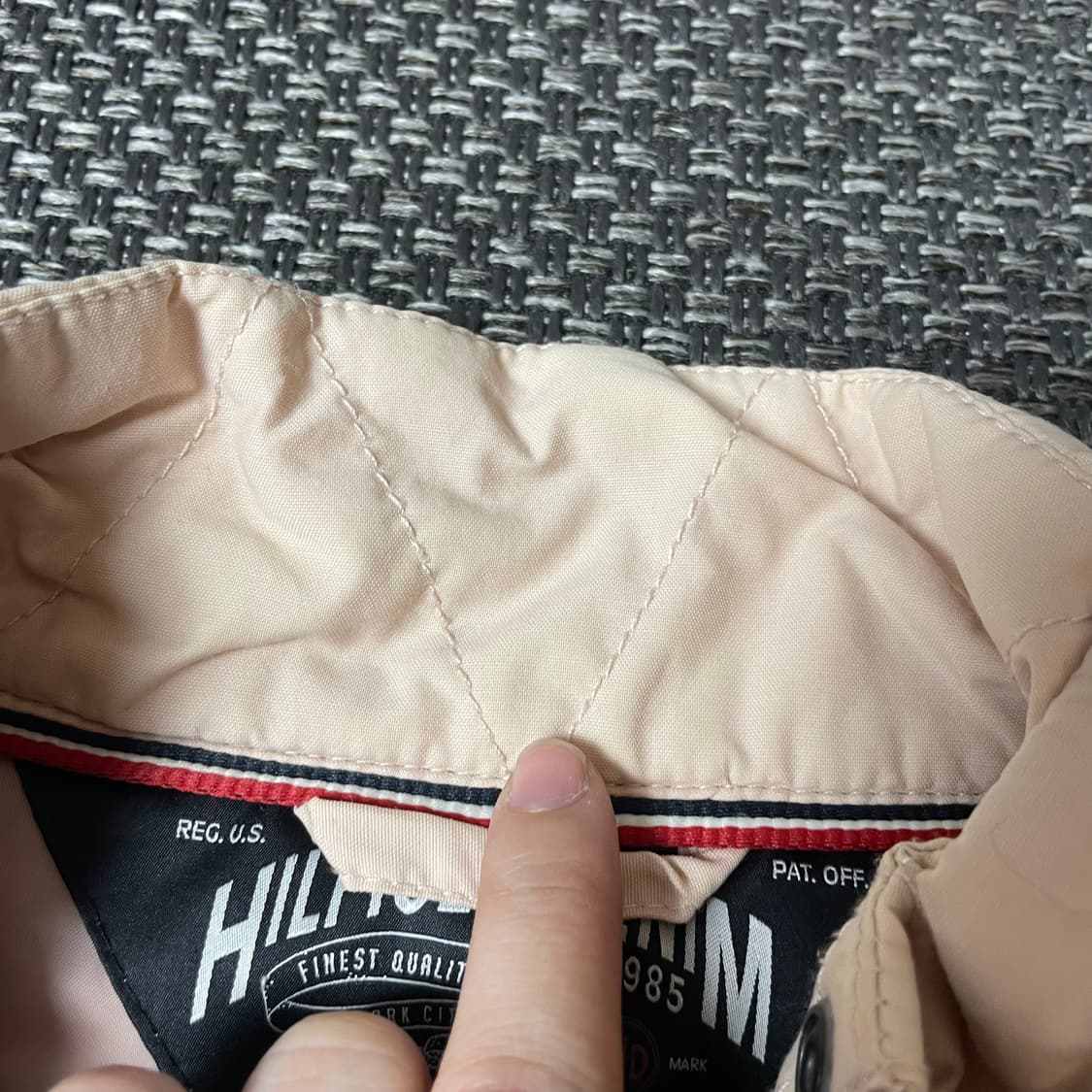 타미힐피거 미니로고 베이비핑크 누빔 경량 패딩 S 상품이미지5