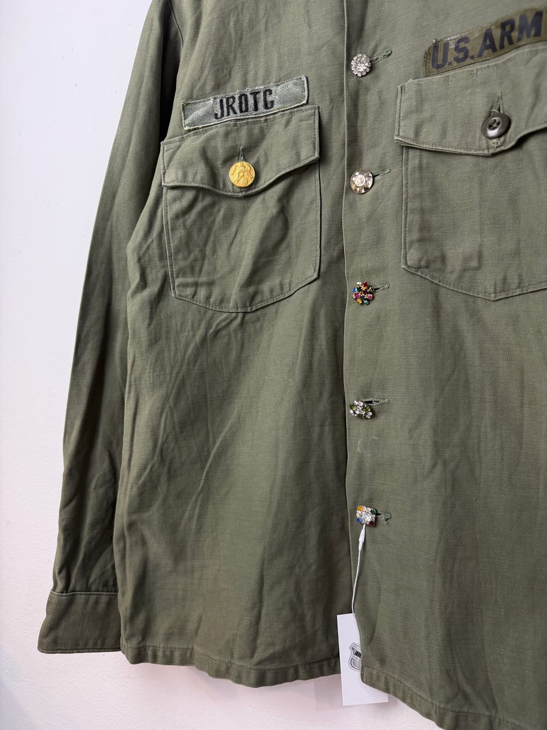 70s 베트남전 OG-107 버튼 커스 커스텀 셔츠 상품이미지3