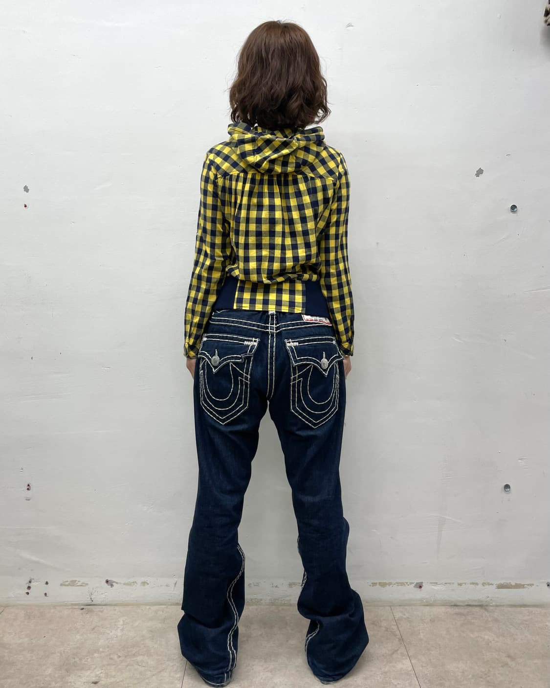 Yellow Tartan Checkered Hoodie Jacket 상품이미지5