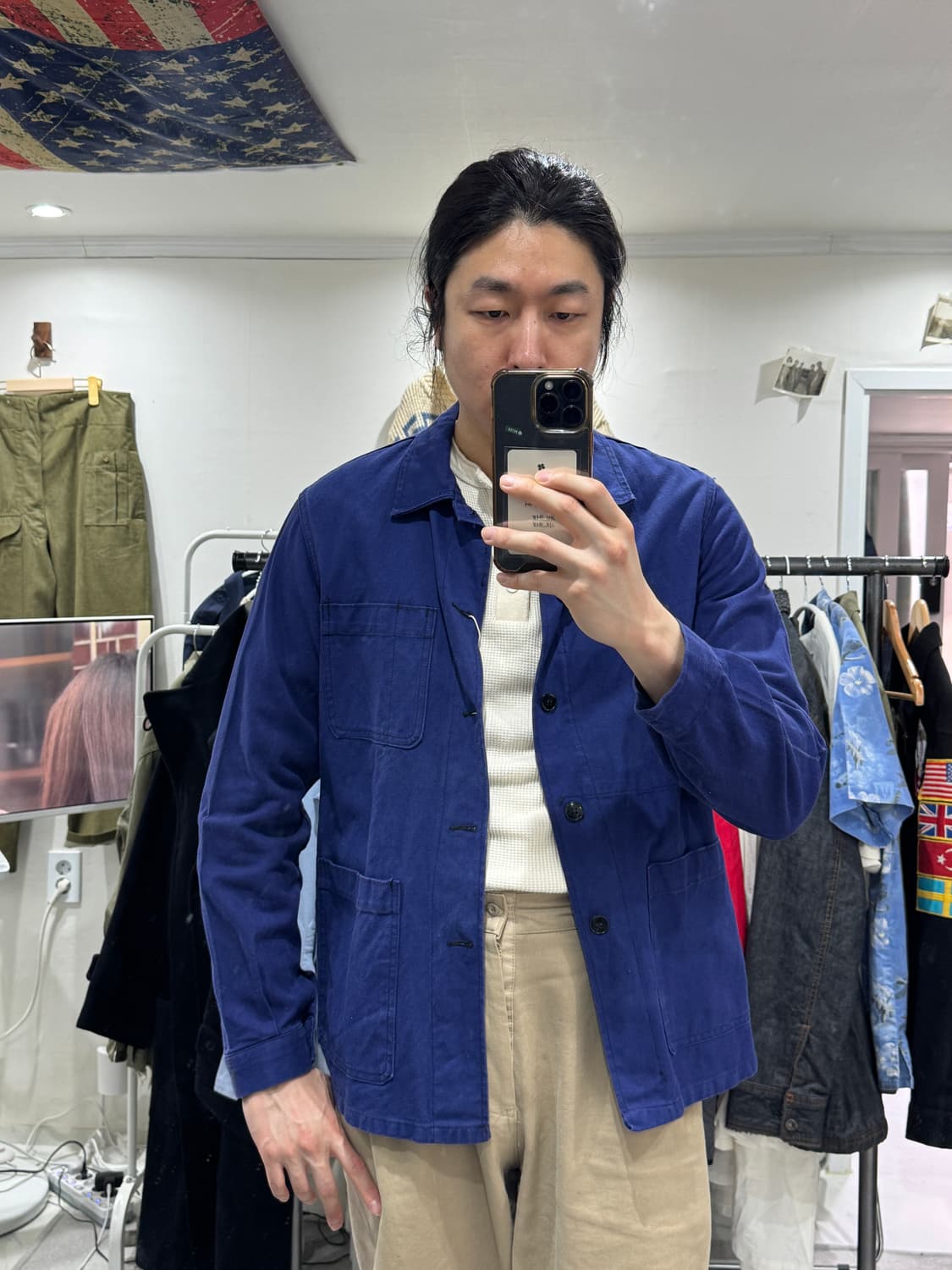 빈티지 Au Perroquet 프렌치 워크 자켓 상품이미지7