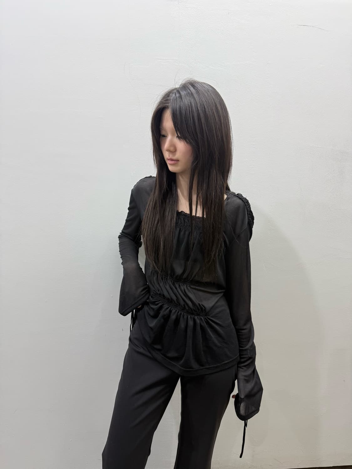 장 폴 고티에 아카이브 투톤 시스루 블라우스 상품이미지6