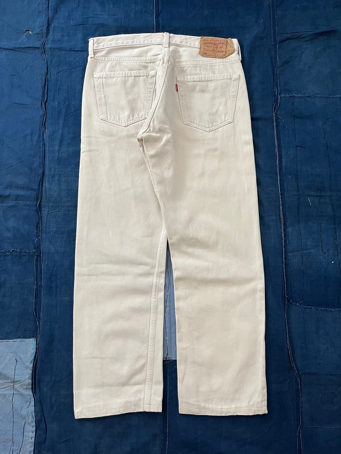 빈티지 프랑스제 리바이스 501 데님 팬츠 베이지 상품이미지3