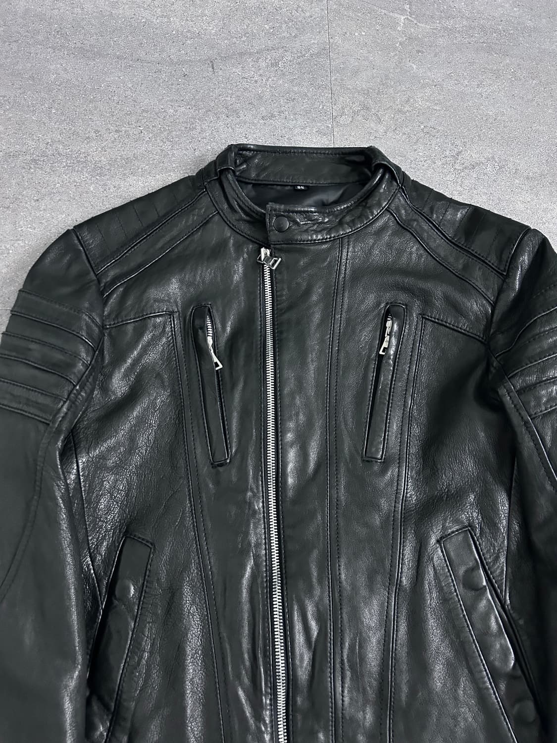 이탈리안 멀티 판넬 사선 램스킨 자켓 상품이미지5