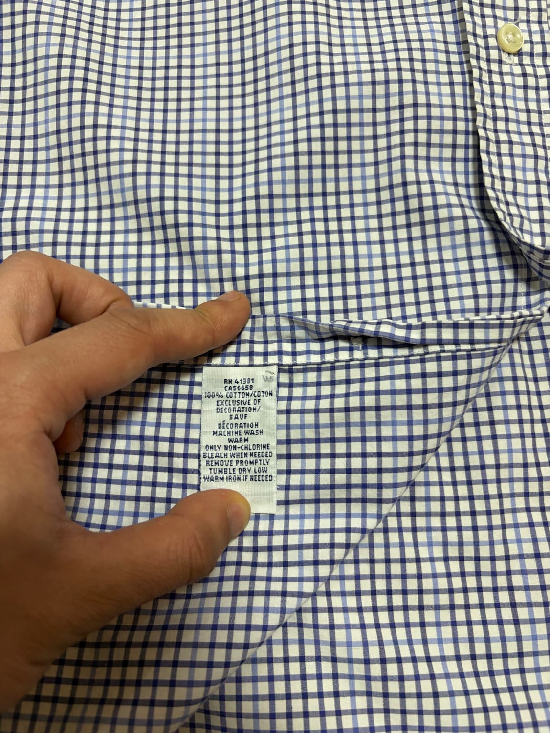 XS, 남여공용) 폴로 랄프로렌 반팔 체크 셔츠 블루 상품이미지5