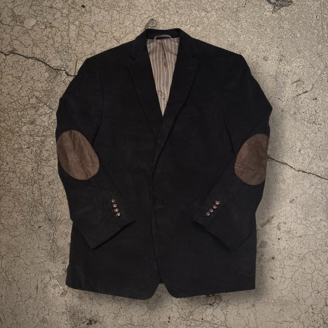 CHAPS 블랙 코듀로이 엘보패치 블레이저 상품이미지1