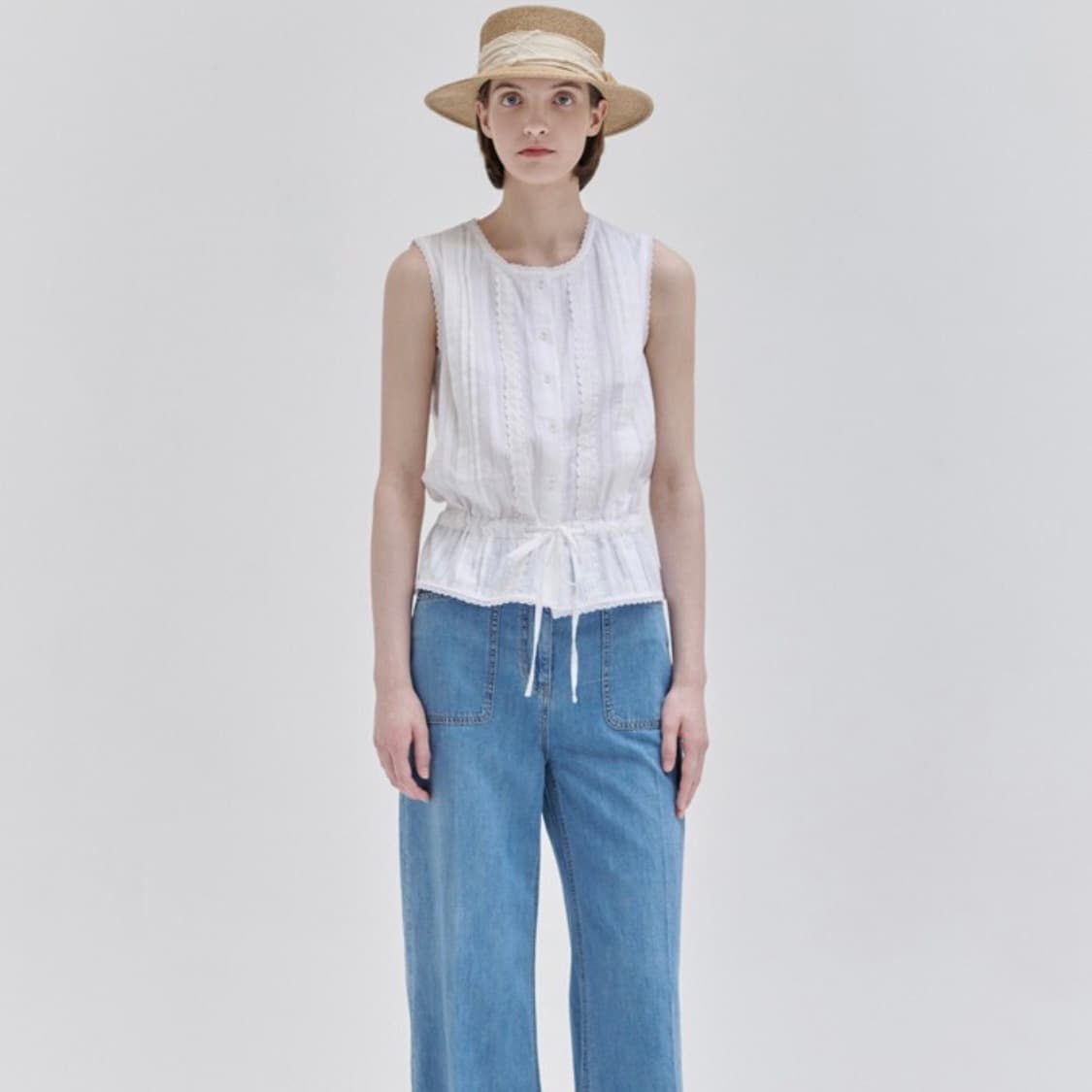 24SS 닐바이피 레이스 패치 썸머 블라우스 상품이미지1