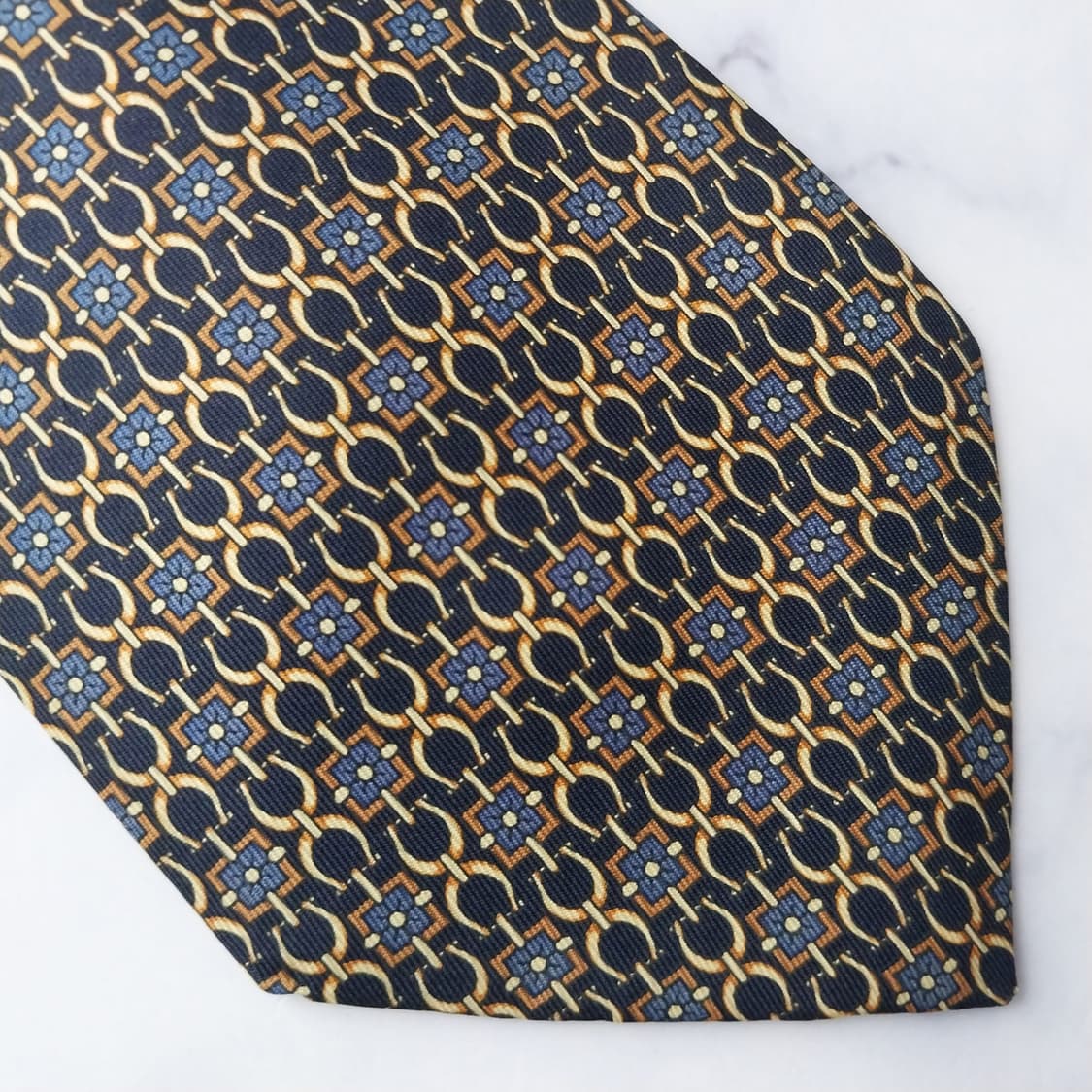 란셀 실크 블랙 패턴 넥타이 9.4cm A+등급 K2182 상품이미지6