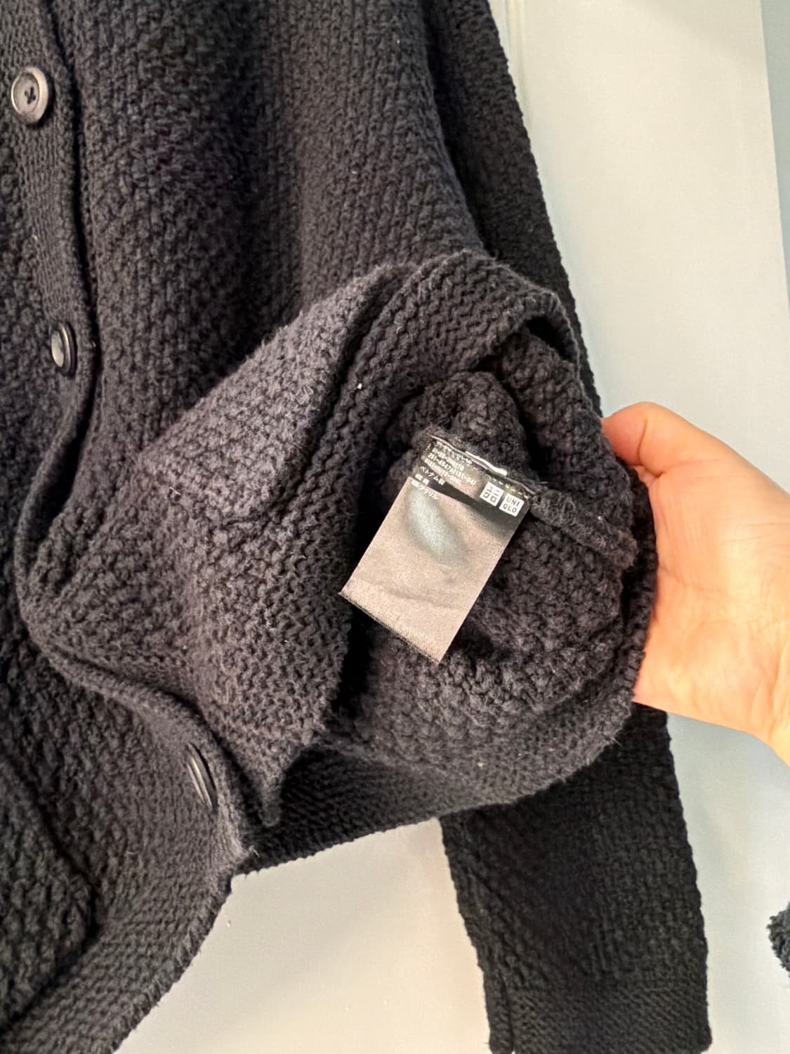 일본빈티지 모던 블랙 와플가디건 상품이미지8