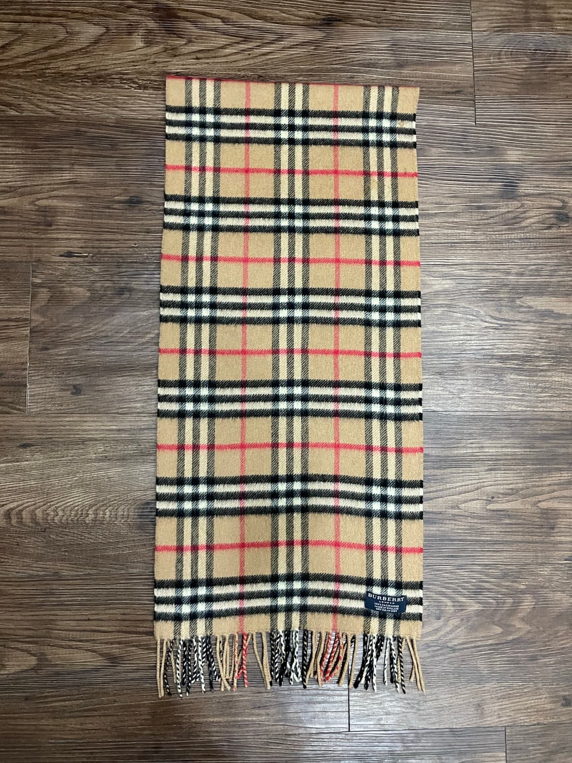 버버리 100% 캐시미어 노바체크 머플러 베이지 상품이미지2