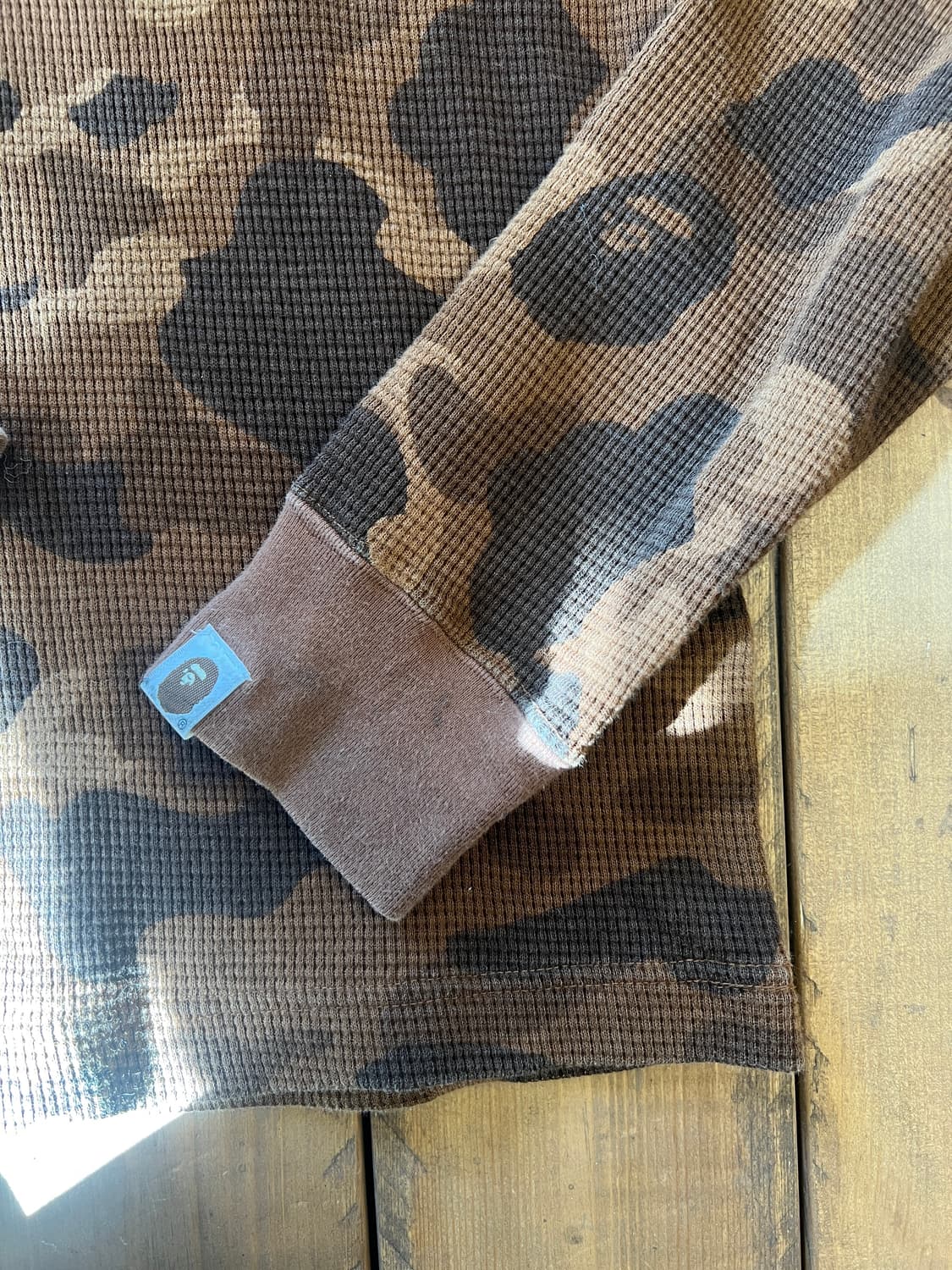 베이프 브라운 카모 와플 롱 슬리브 상품이미지8