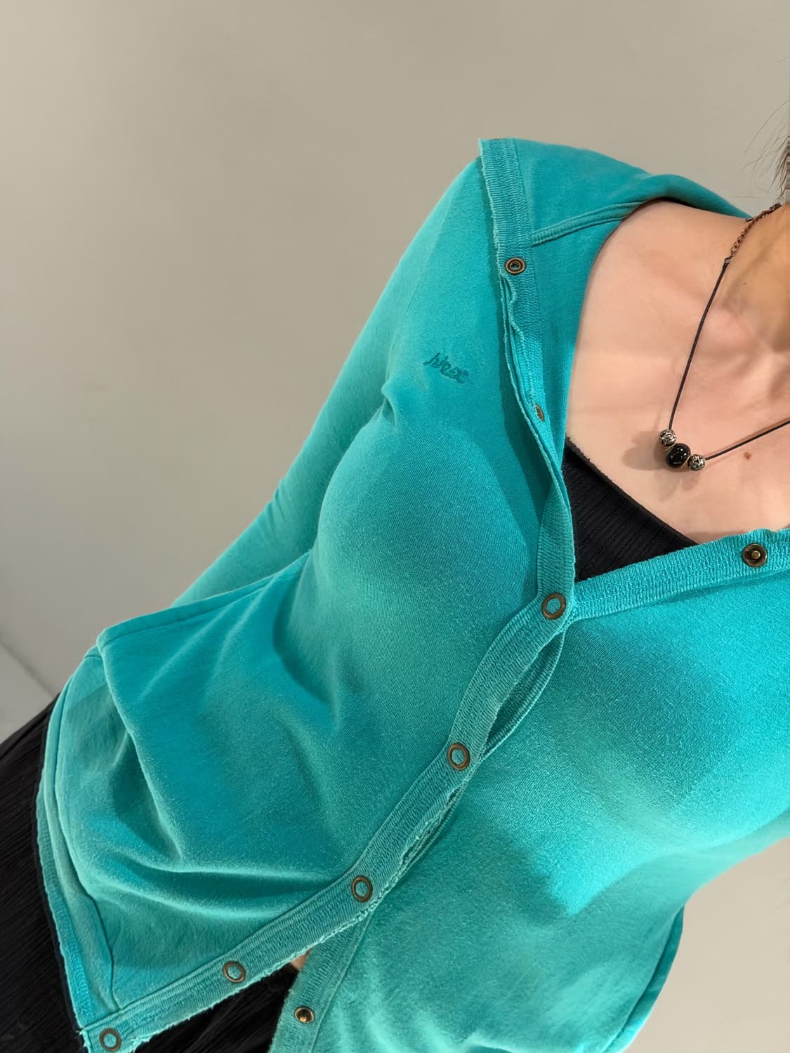 X-girl full snap design mint hoodie 상품이미지5