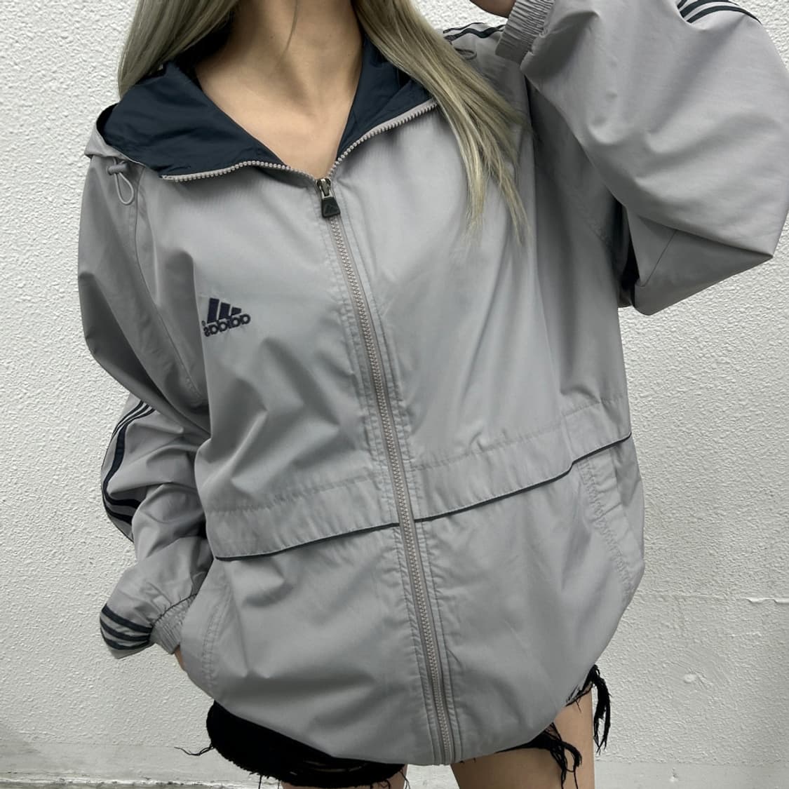 아디다스 차콜라인 그레이 후드 바람막이 105 상품이미지2