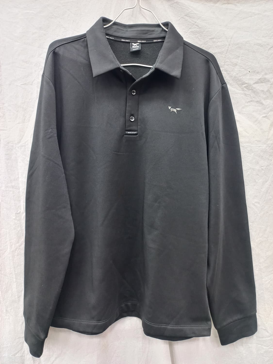 WOLSEY 남성 긴팔 카라티 XXL 블랙 상품이미지4