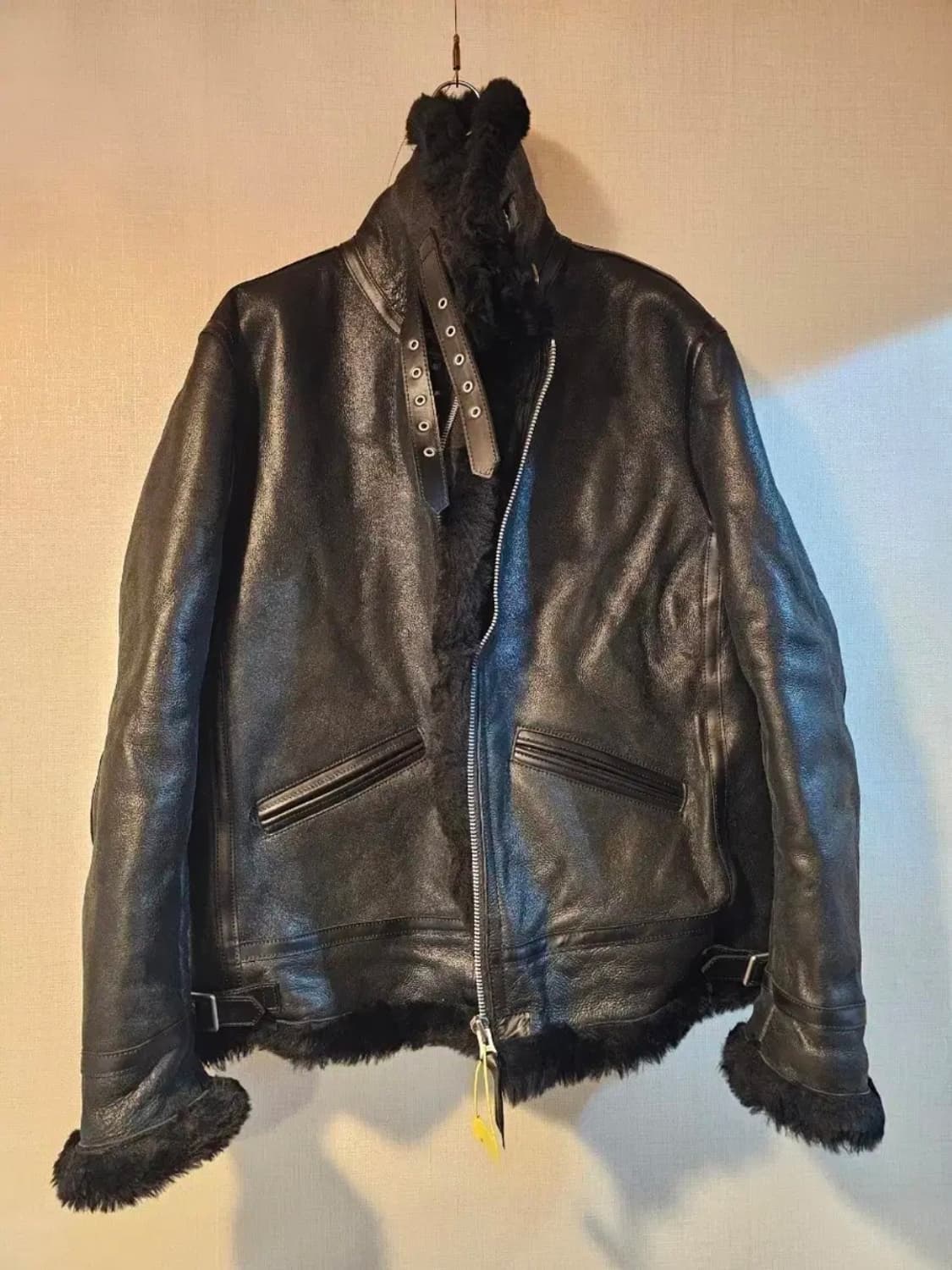 새상품SPERONE 명품 블랙 남자 천연가죽 리얼무스탕 자켓 새제품 간지 상품이미지1