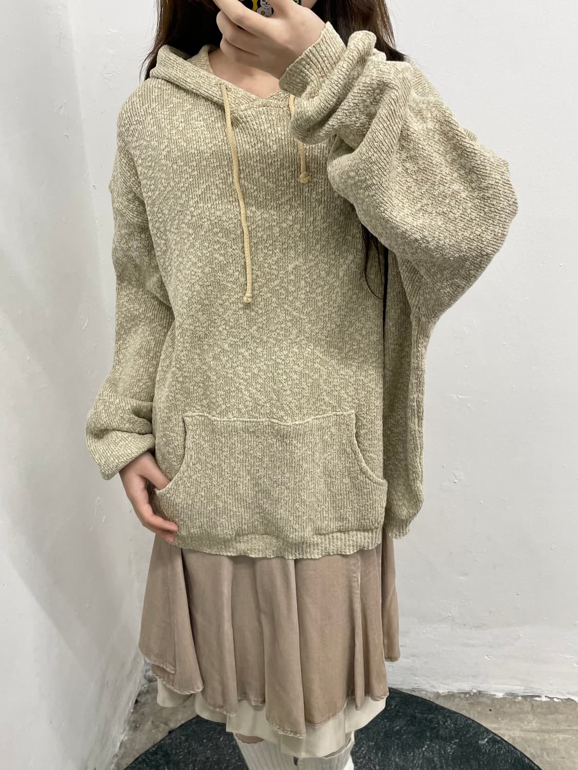 L.L.bean 베이지 후디 니트 상품이미지3