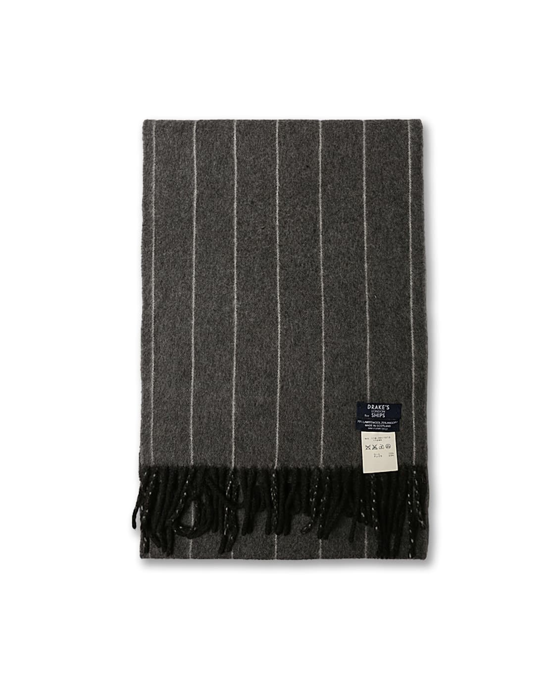 드레익스 [Drake's] 그레이 스트라이프 리버시블 머플러 For 쉽스 상품이미지2