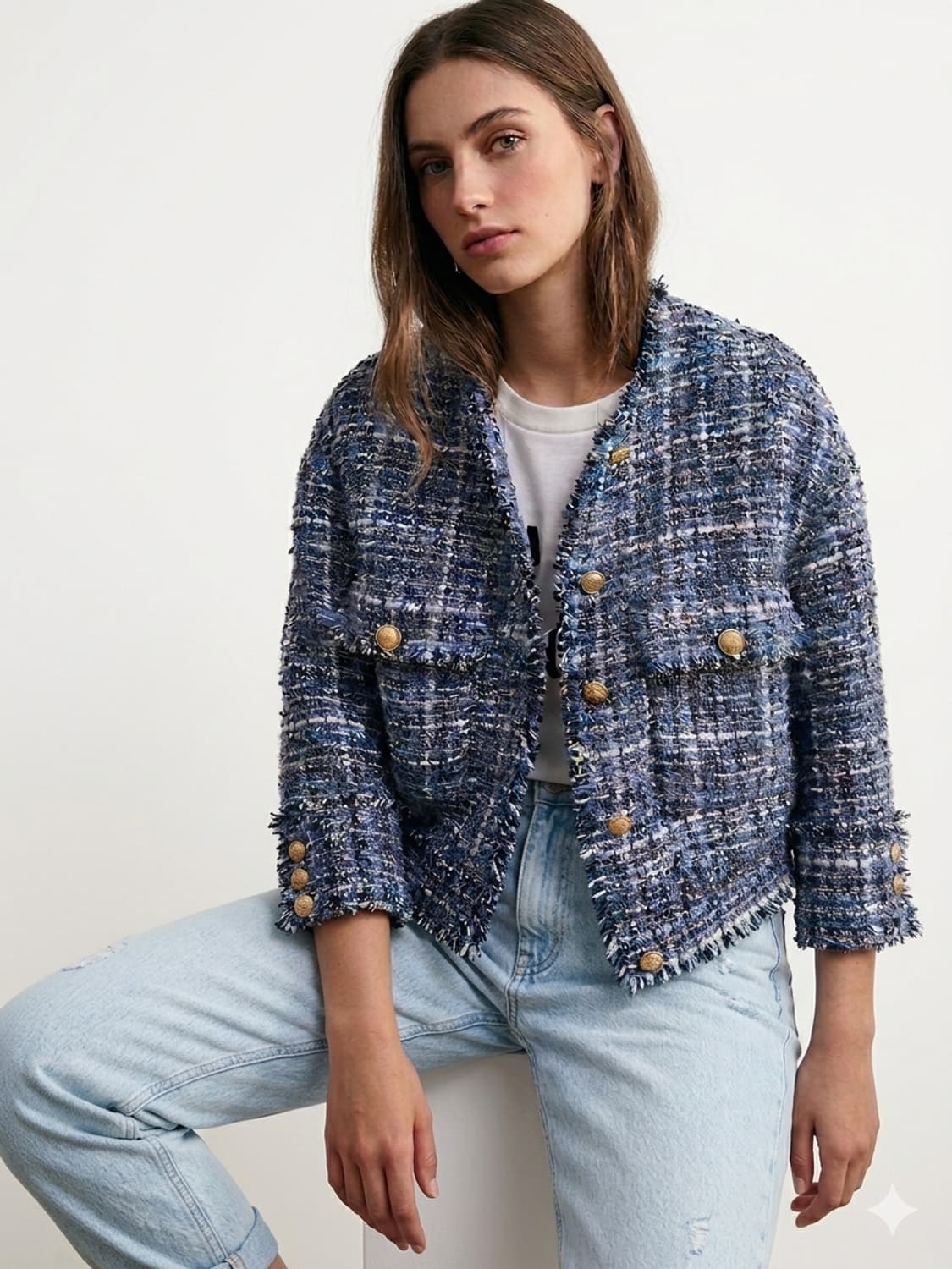 자라 아방 트위드 점퍼 상품이미지1