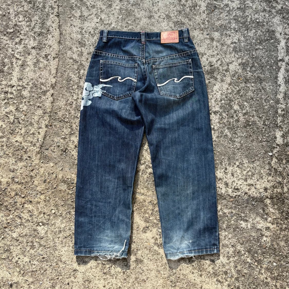 (32) 재패니즈 레이디 프린팅 디테일 데님 팬츠 상품이미지3