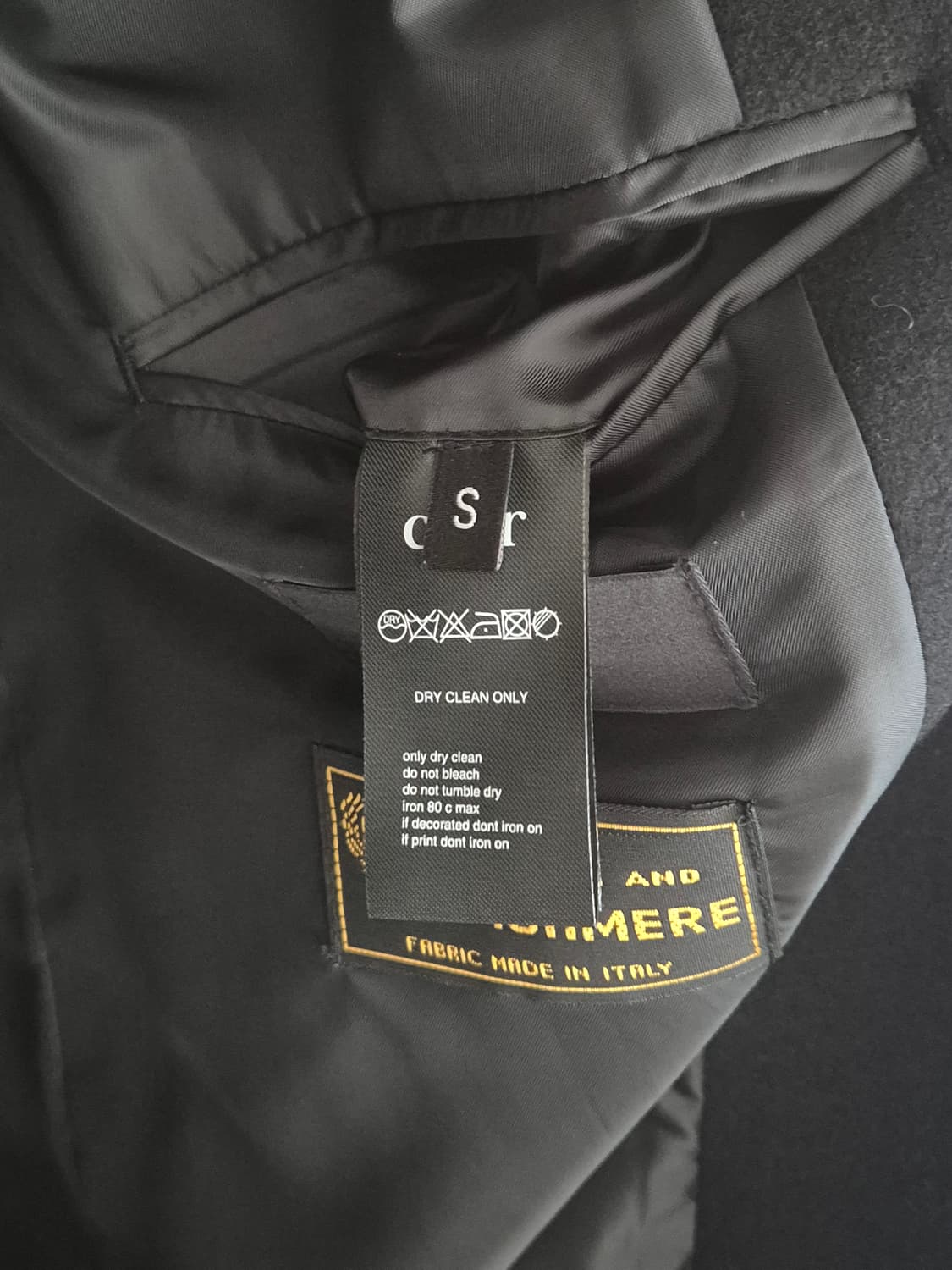 쿠어 울 캐시미어 싱글코트 블랙 S 상품이미지4