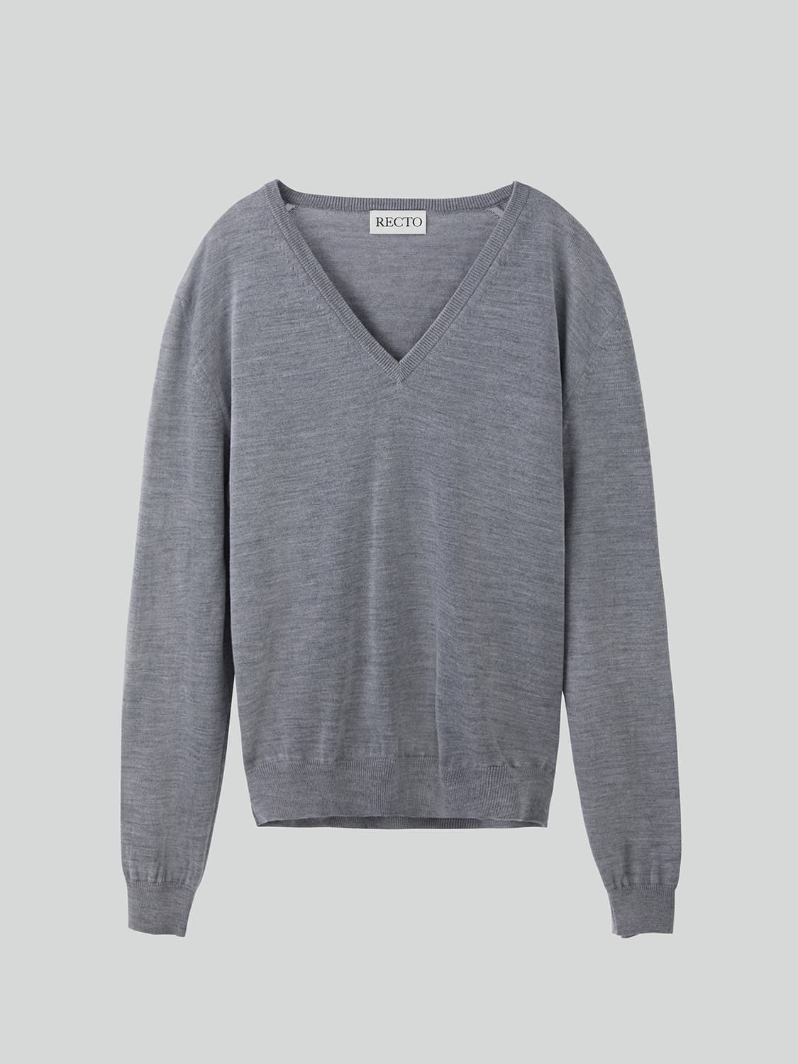 렉토 24 FW 클래식 브이넥 니트 스웨터 그레이 S 상품이미지1