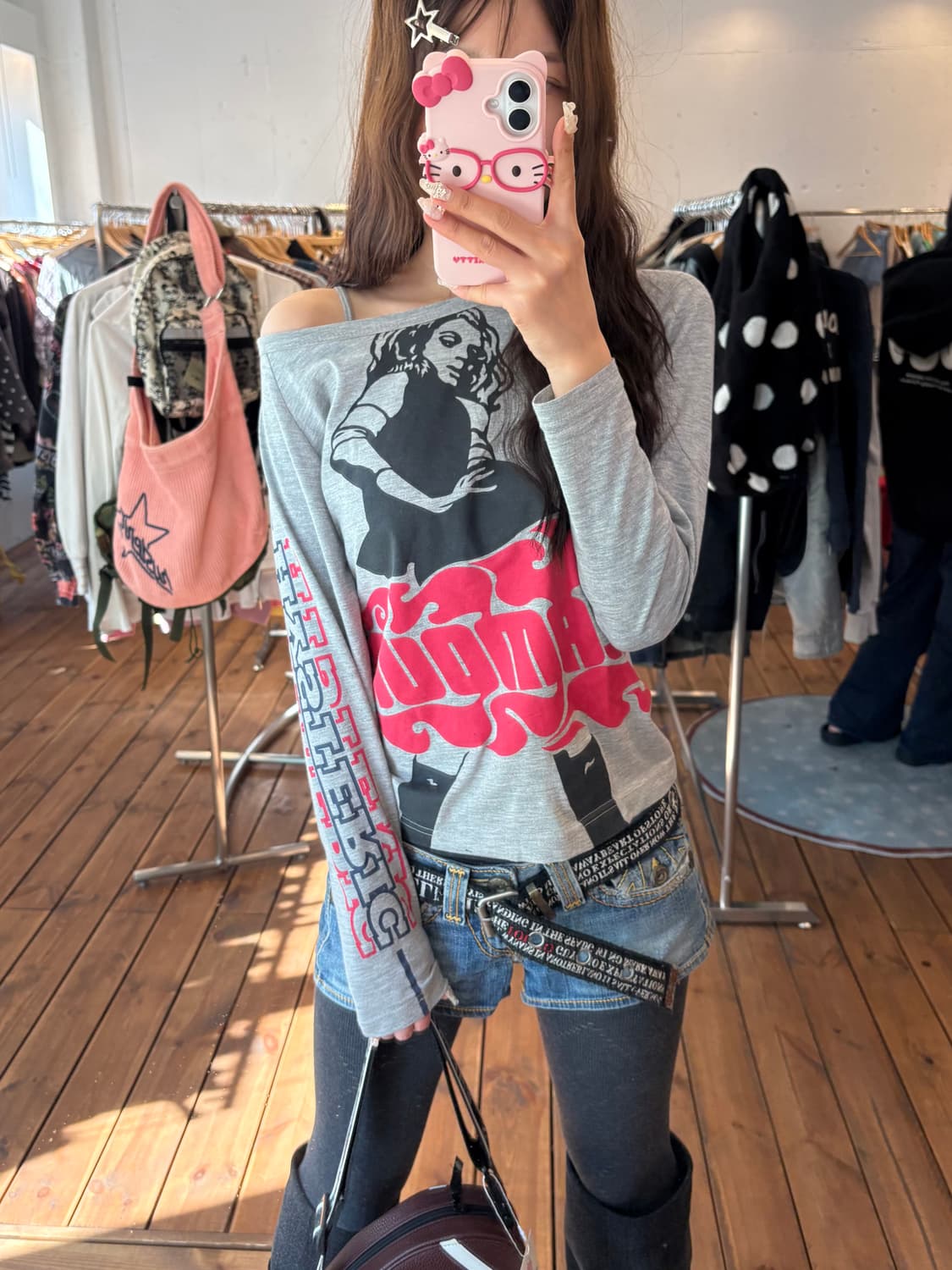 히스테릭글래머 그레이 트랙 롱슬리브 상품이미지3