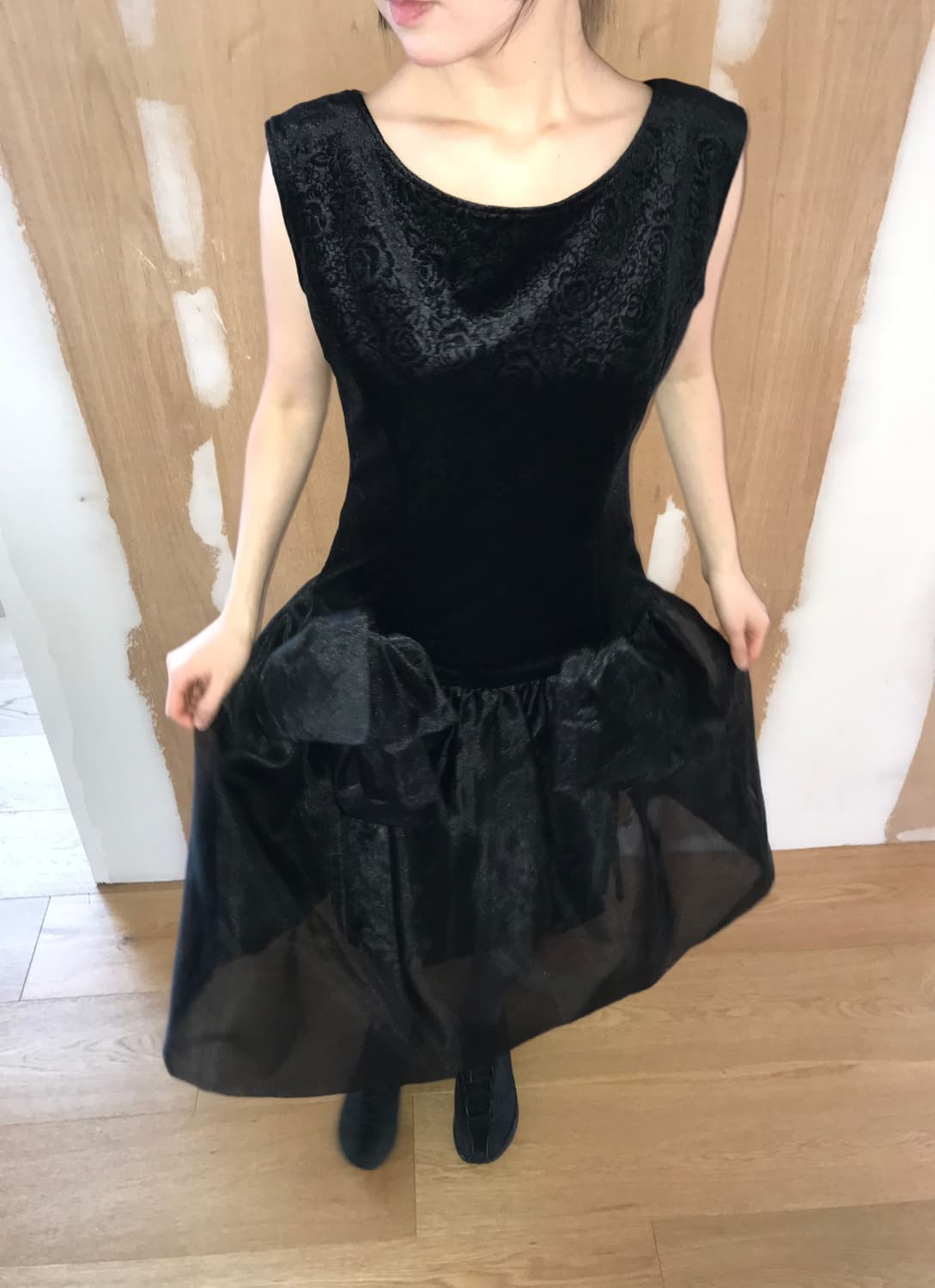 vintage velvet pattern dress 상품이미지6