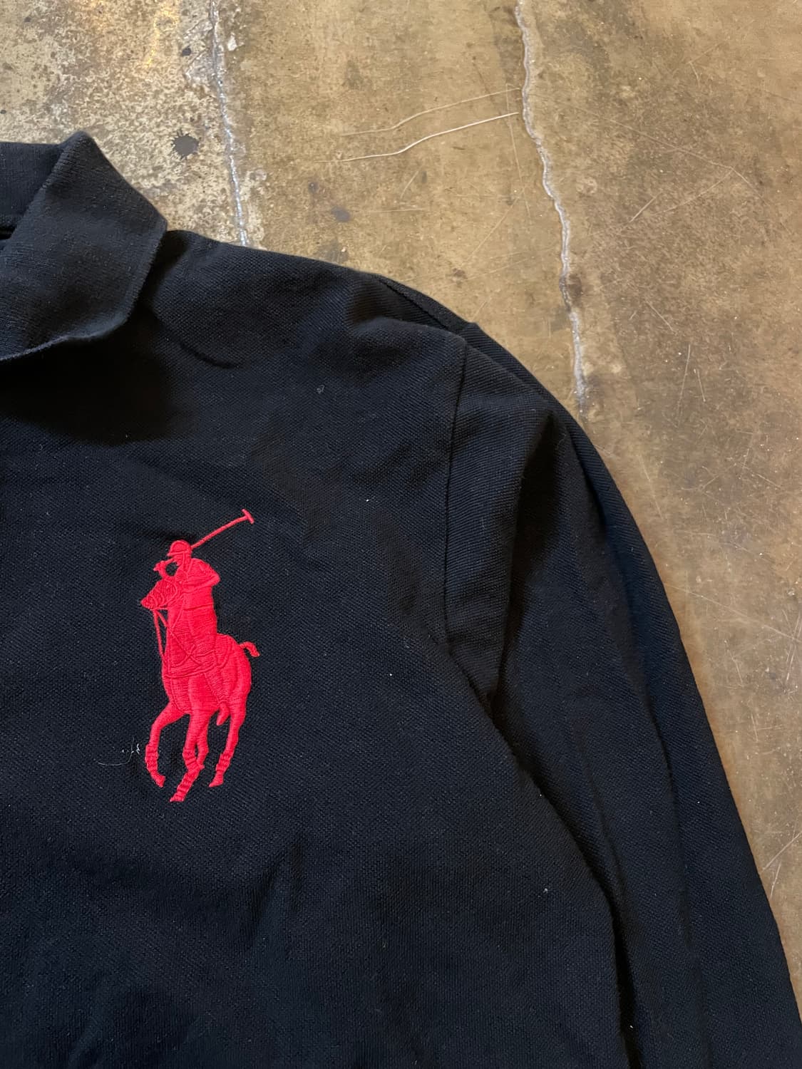 폴로 랄프로렌 레드 빅포니 PK 긴팔티셔츠 블랙 상품이미지2