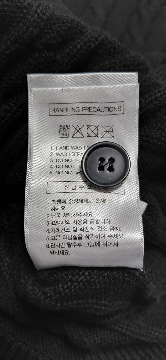 [XXL] 미나브(minav) 케이블 니트 카라 반팔 티셔츠 (블랙) 상품이미지7