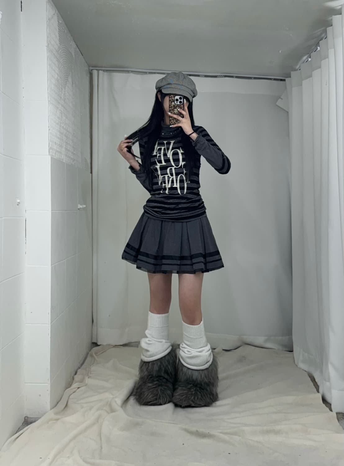 엑시즈팜 키플링 그레이 무채색 겨울 니혼진 코디세트  상품이미지2