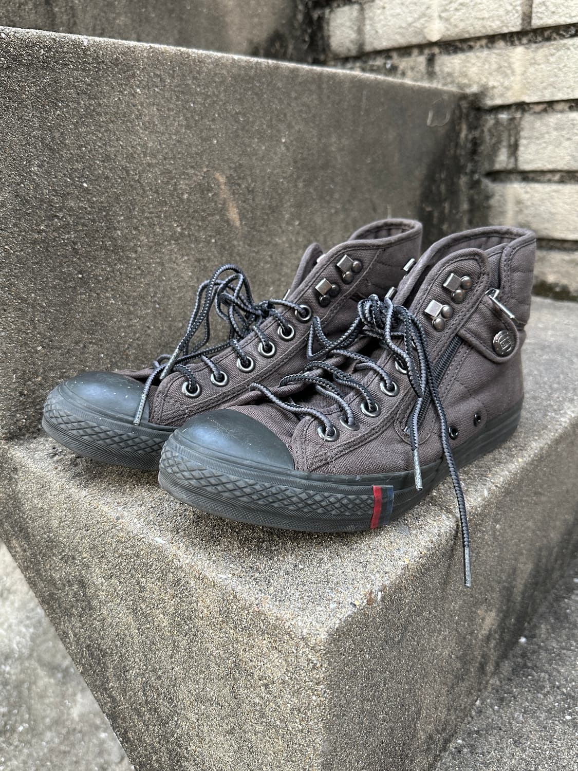 Vintage buckle stud khaki shoes  상품이미지2