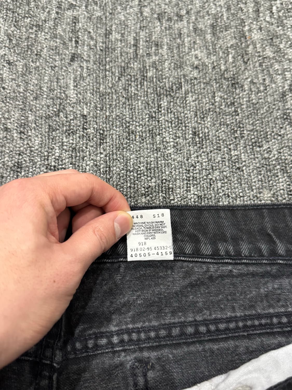 90s USA 리바이스 505 오렌지탭 블랙 워시드 데님 36 상품이미지6