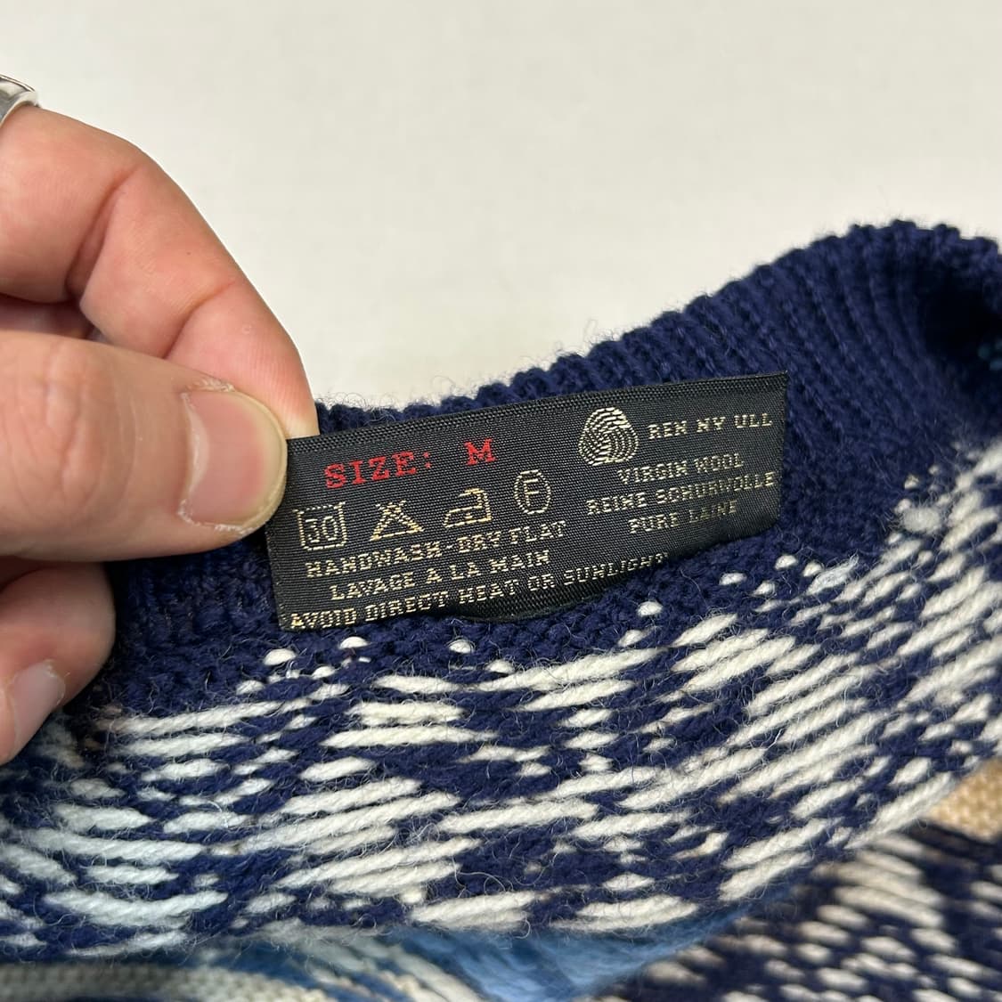 M) Nordstrikk 노르딕 패턴 앤틱 울 가디건 상품이미지8